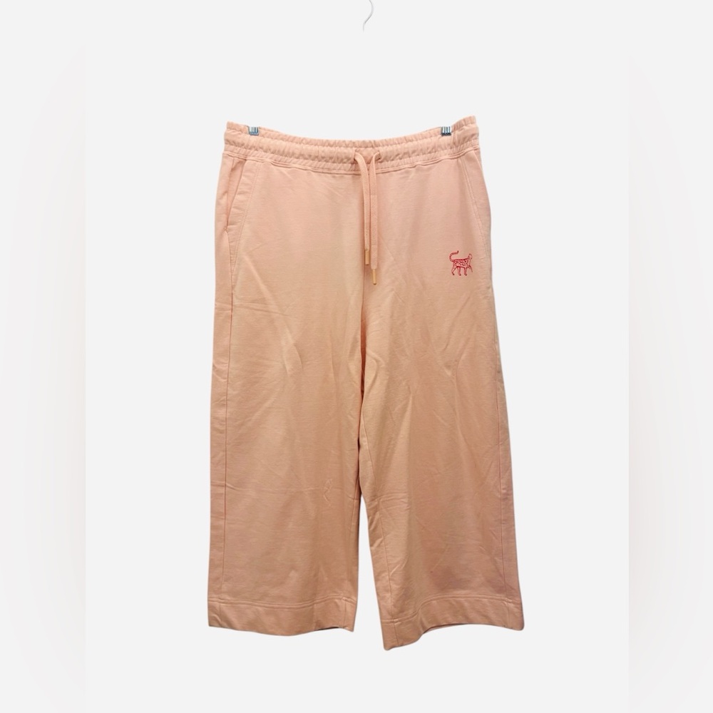 Printfresh Light Pink Wide Leg Cropped Sweatpants Size Large NWT NEW